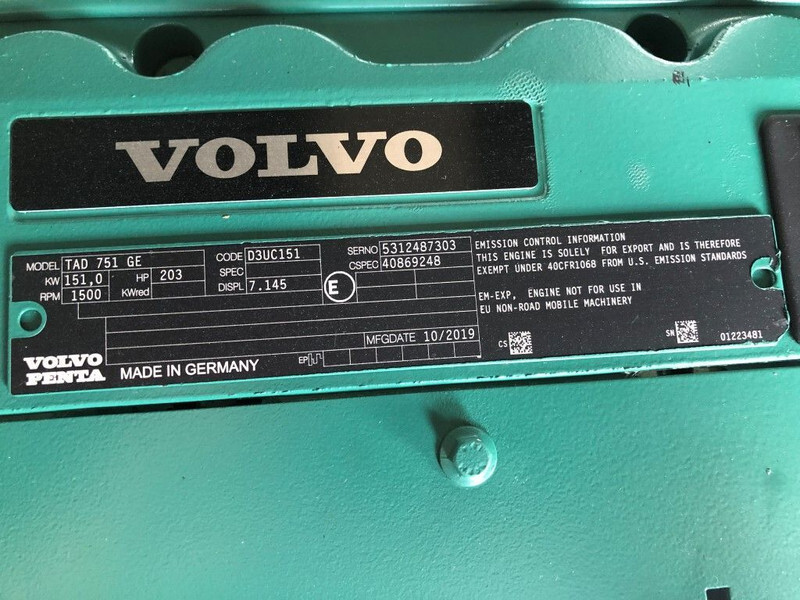 Volvo Stage 3A 167 kVA Supersilent generatorset - Groupe électrogène: photos 4 Volvo Stage 3A 167 kVA Supersilent generatorset - Groupe électrogène: photos 4