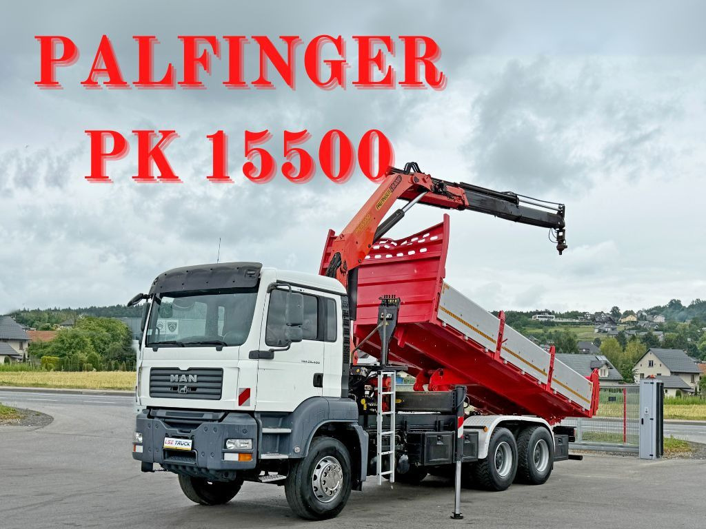 MAN TGA 26.400 * KIPPER 6,00m + PK 15500 * 6x4 * TOP - Camion grue: photos 1 MAN TGA 26.400 * KIPPER 6,00m + PK 15500 * 6x4 * TOP - Camion grue: photos 1