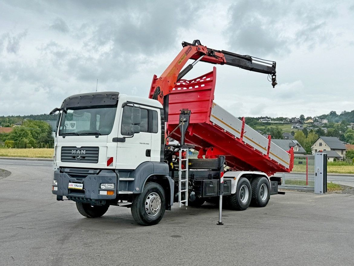 MAN TGA 26.400 * KIPPER 6,00m + PK 15500 * 6x4 * TOP - Camion benne, Camion grue: photos 2 MAN TGA 26.400 * KIPPER 6,00m + PK 15500 * 6x4 * TOP - Camion benne, Camion grue: photos 2