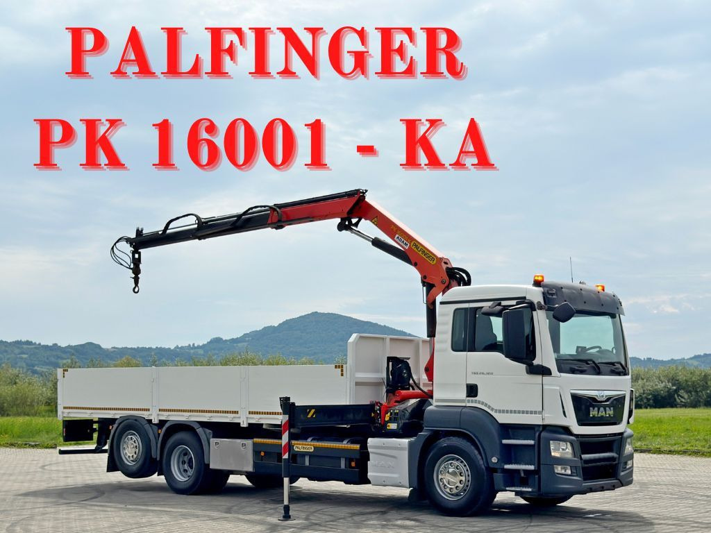 MAN TGS 26.320*PRITSCHE 7,20 / PK 16001-KA + FUNK - Camion grue: photos 1 MAN TGS 26.320*PRITSCHE 7,20 / PK 16001-KA + FUNK - Camion grue: photos 1