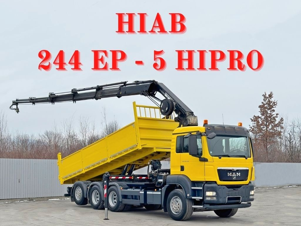 MAN TGS 35.400 * HIAB 244 EP - 5 HIPRO + FUNK * 8x4 - Camion benne, Camion grue: photos 1 MAN TGS 35.400 * HIAB 244 EP - 5 HIPRO + FUNK * 8x4 - Camion benne, Camion grue: photos 1