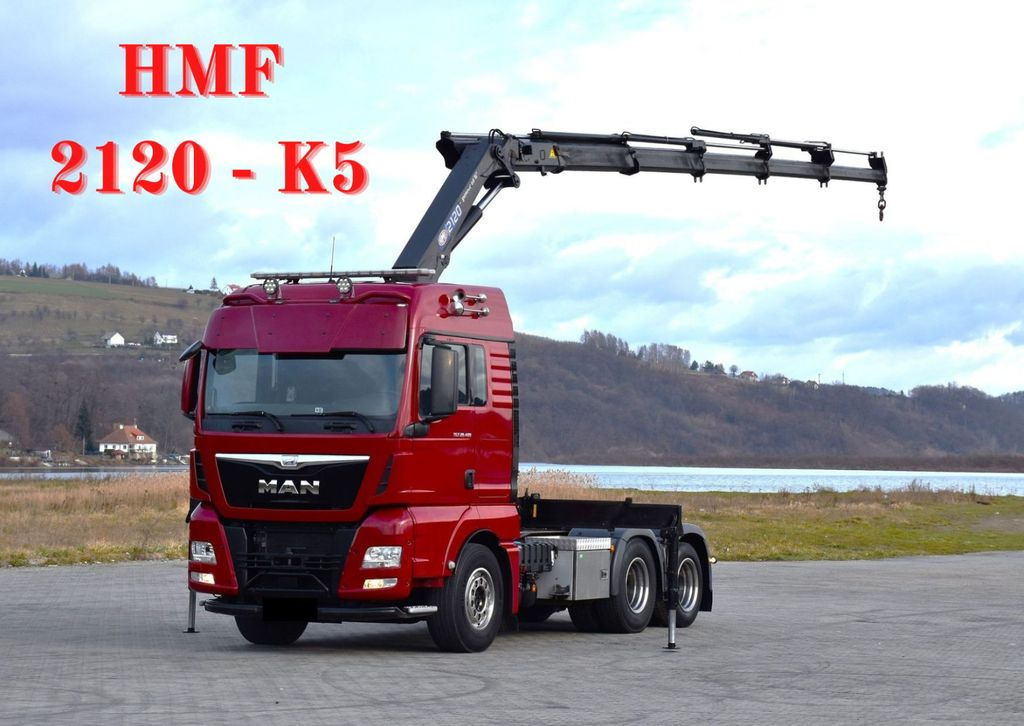 MAN TGX 28.480 Sattelzugmaschine + HMF 2120 K5/FUNK MAN TGX 28.480 Sattelzugmaschine + HMF 2120 K5/FUNK - Camion grue: photos 1 MAN TGX 28.480 Sattelzugmaschine + HMF 2120 K5/FUNK MAN TGX 28.480 Sattelzugmaschine + HMF 2120 K5/FUNK - Camion grue: photos 1