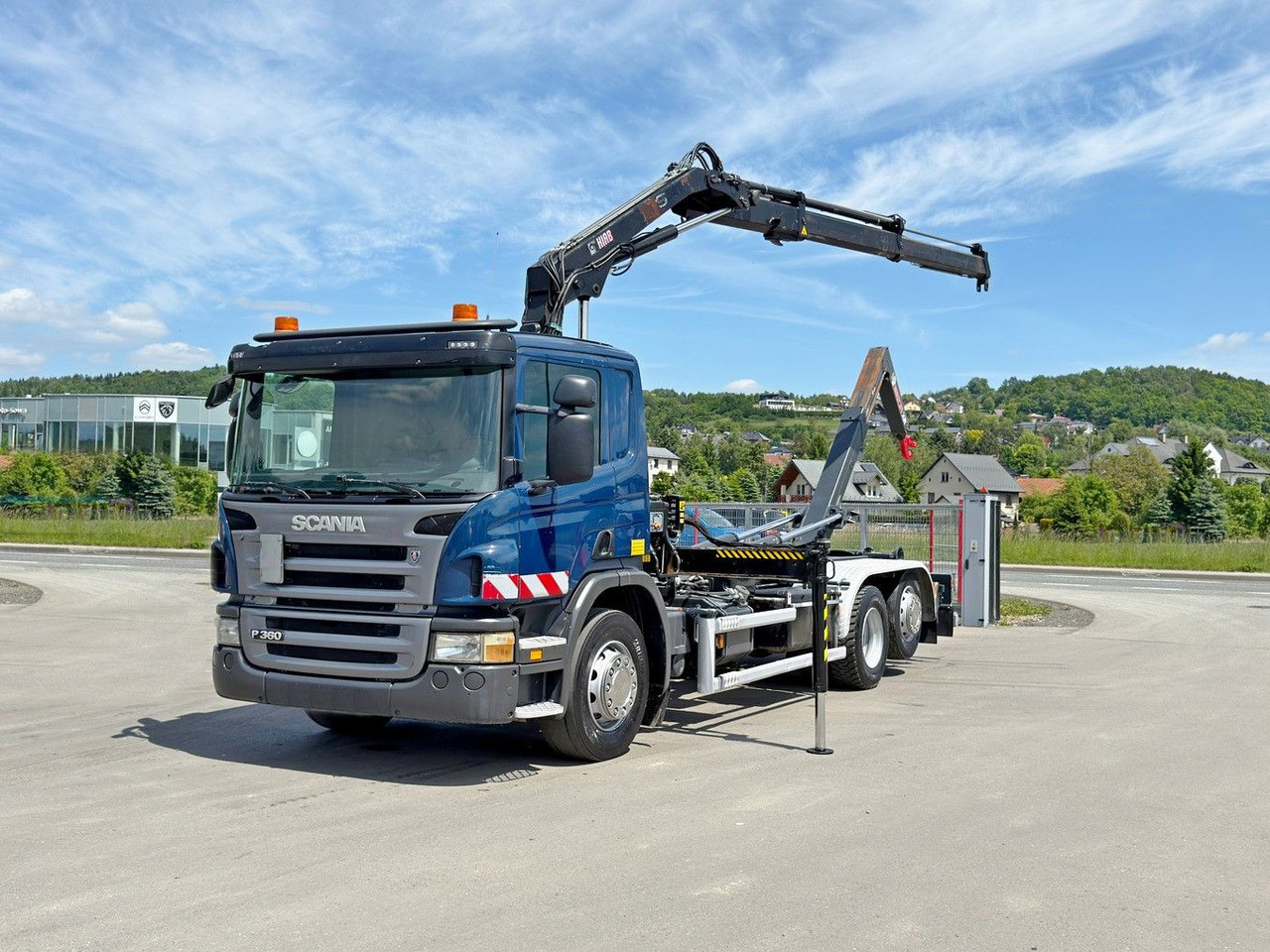 Scania P 360 * ABROLLKIPPER * HIAB 111 BS -2 HIDUO/FUNK - Camion ampliroll, Camion grue: photos 2 Scania P 360 * ABROLLKIPPER * HIAB 111 BS -2 HIDUO/FUNK - Camion ampliroll, Camion grue: photos 2