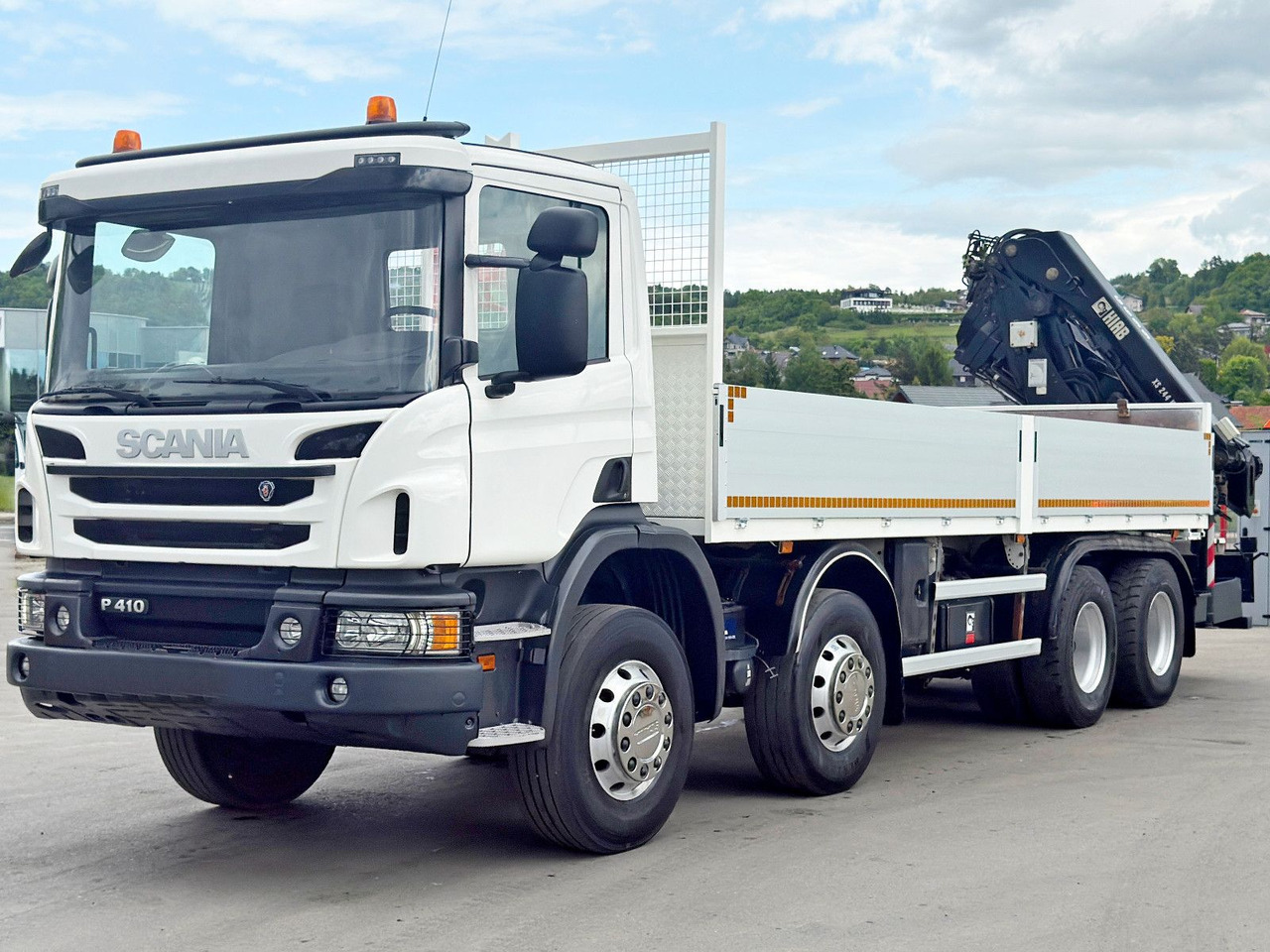 Scania P 410*PLATFORM 7,00m*HIAB 244 E-5 HIPRO+FUNK/8x4 Scania P 410*PRITSCHE 7,00m*HIAB 244 E-5 HIPRO+FUNK/8x4 - Camion grue, Camion plateau: photos 4 Scania P 410*PLATFORM 7,00m*HIAB 244 E-5 HIPRO+FUNK/8x4 Scania P 410*PRITSCHE 7,00m*HIAB 244 E-5 HIPRO+FUNK/8x4 - Camion grue, Camion plateau: photos 4