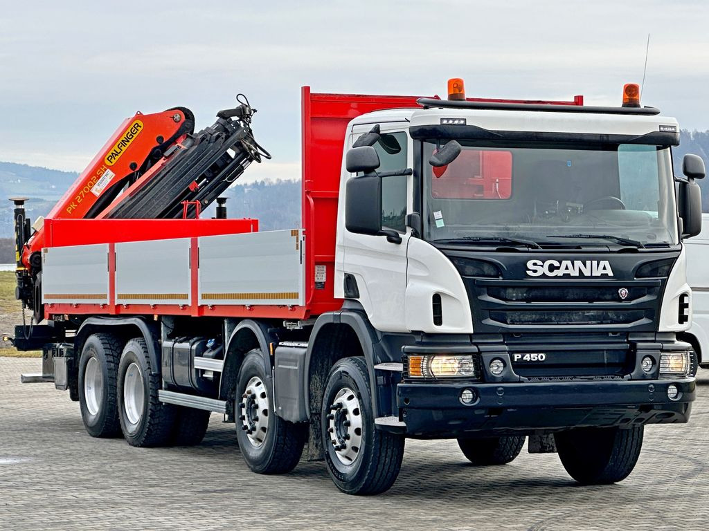 Scania P 450 * PK 27002 - SH + FUNK * 8x4 * TOPZUSTAND - Camion grue, Camion plateau: photos 3 Scania P 450 * PK 27002 - SH + FUNK * 8x4 * TOPZUSTAND - Camion grue, Camion plateau: photos 3