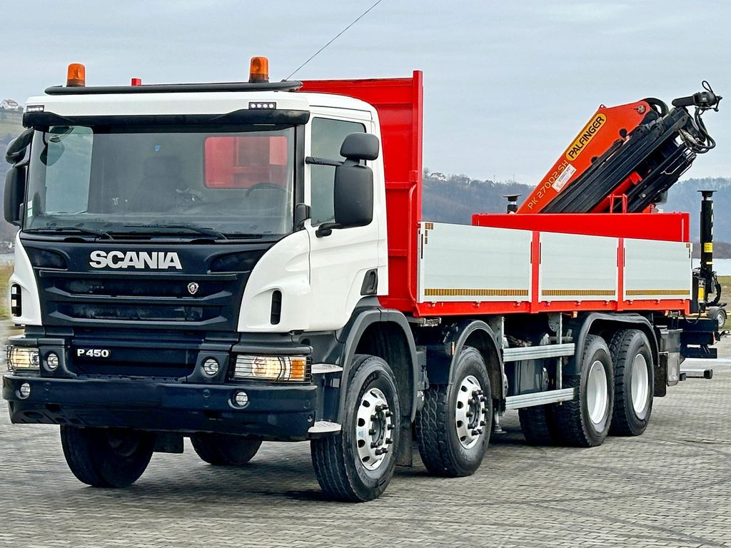 Scania P 450 * PK 27002 - SH + FUNK * 8x4 * TOPZUSTAND - Camion grue, Camion plateau: photos 4 Scania P 450 * PK 27002 - SH + FUNK * 8x4 * TOPZUSTAND - Camion grue, Camion plateau: photos 4