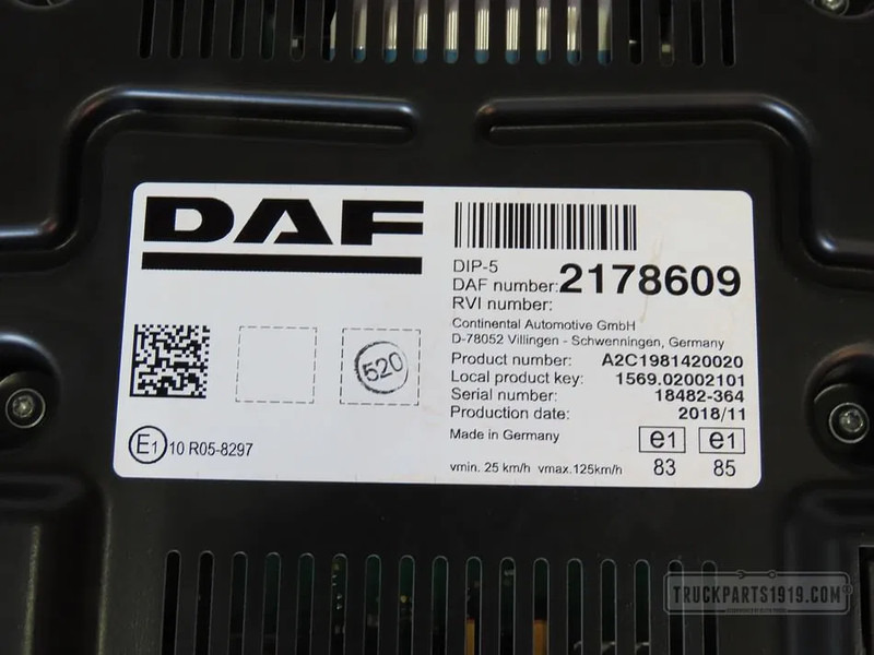 DAF 2178609 Instrumentenpaneel XF 106 - Système électrique pour Camion: photos 2 DAF 2178609 Instrumentenpaneel XF 106 - Système électrique pour Camion: photos 2