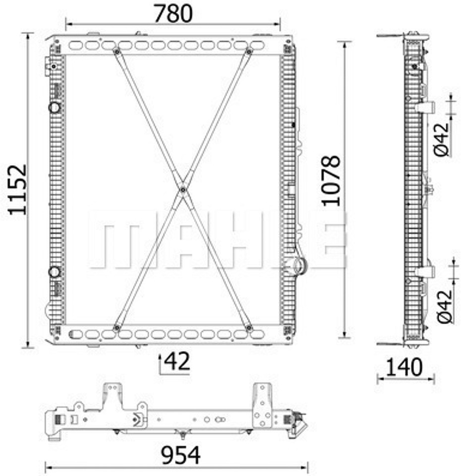 2131854M RADIATOR DAF CF 05.13- MX13 SET. 780X1078X42 MAHLE CR2639000P - Radiateur pour Camion: photos 3 2131854M RADIATOR DAF CF 05.13- MX13 SET. 780X1078X42 MAHLE CR2639000P - Radiateur pour Camion: photos 3