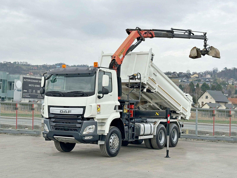 DAF CF 410 * Kipper 4,90 m + PK 16001 - K B * 6x4 - Camion benne, Camion grue: photos 2 DAF CF 410 * Kipper 4,90 m + PK 16001 - K B * 6x4 - Camion benne, Camion grue: photos 2