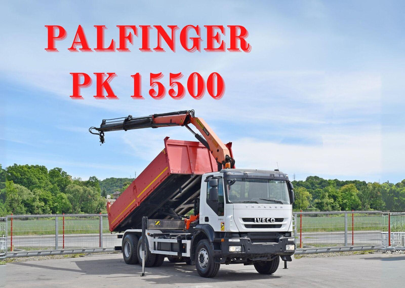 Iveco TRAKKER 360 * KIPPER 5,60 m * PK 15500 + FUNK * 6x4 - Camion benne, Camion grue: photos 1 Iveco TRAKKER 360 * KIPPER 5,60 m * PK 15500 + FUNK * 6x4 - Camion benne, Camion grue: photos 1