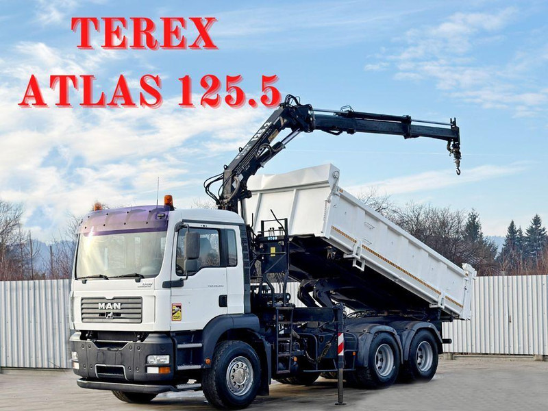 MAN TGA 26.350 * KIPPER 4,90m + TEREX ATLAS * 6x4 * - Camion plateau, Camion grue: photos 1 MAN TGA 26.350 * KIPPER 4,90m + TEREX ATLAS * 6x4 * - Camion plateau, Camion grue: photos 1