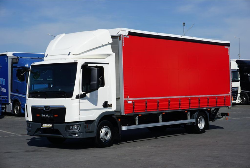 MAN TGL / 12.190 / E 6 / FIRANKA + WINDA / ŁAD. 6 525 KG / 16 PALET - Camion à rideaux coulissants: photos 1 MAN TGL / 12.190 / E 6 / FIRANKA + WINDA / ŁAD. 6 525 KG / 16 PALET - Camion à rideaux coulissants: photos 1