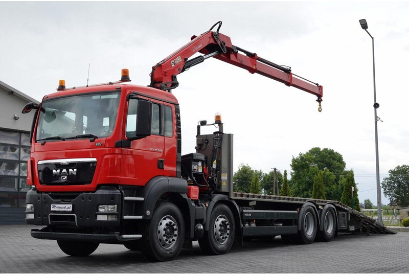 MAN TGS 35.360 / 8x2-4 / LAWETA + HDS HIAB 166 E-2 / OŚ PODNOSZONA / - Remorqueuse: photos 1 MAN TGS 35.360 / 8x2-4 / LAWETA + HDS HIAB 166 E-2 / OŚ PODNOSZONA / - Remorqueuse: photos 1