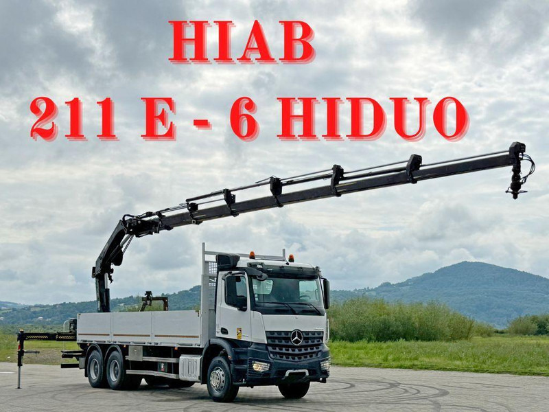 Mercedes-Benz ACTROS 2636 * HIAB 211 E-6 HIDUO/FUNK *6x4 - Camion plateau, Camion grue: photos 1 Mercedes-Benz ACTROS 2636 * HIAB 211 E-6 HIDUO/FUNK *6x4 - Camion plateau, Camion grue: photos 1