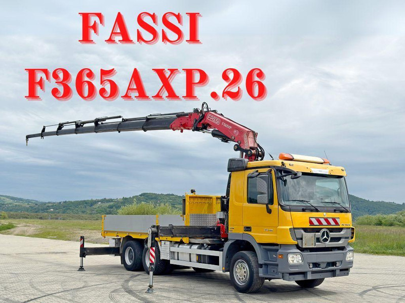 Mercedes-Benz ACTROS 2646 * FASSI F365AXP.26 + FUNK * 6x4 - Camion plateau, Camion grue: photos 1 Mercedes-Benz ACTROS 2646 * FASSI F365AXP.26 + FUNK * 6x4 - Camion plateau, Camion grue: photos 1