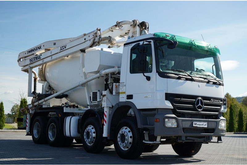 Mercedes-Benz ACTROS 3241 / POMPOGRUSZKA / 8X4 / BETONIARKA + POMPA SERMAC 3Z2 - Camion malaxeur: photos 1 Mercedes-Benz ACTROS 3241 / POMPOGRUSZKA / 8X4 / BETONIARKA + POMPA SERMAC 3Z2 - Camion malaxeur: photos 1
