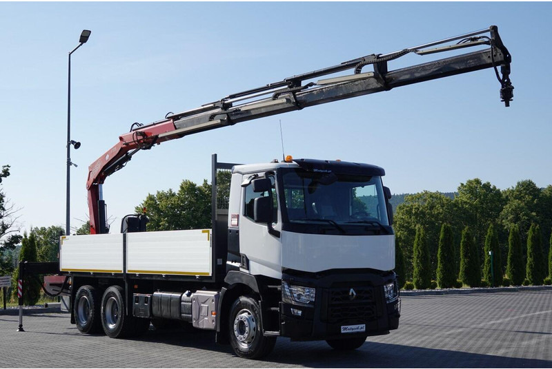 Renault C 380 / 6X4 / SKRZYNIOWY 6.4 M / + HDS FASSI F175A / MAX UDŹWIG - Camion plateau, Camion grue: photos 1 Renault C 380 / 6X4 / SKRZYNIOWY 6.4 M / + HDS FASSI F175A / MAX UDŹWIG - Camion plateau, Camion grue: photos 1