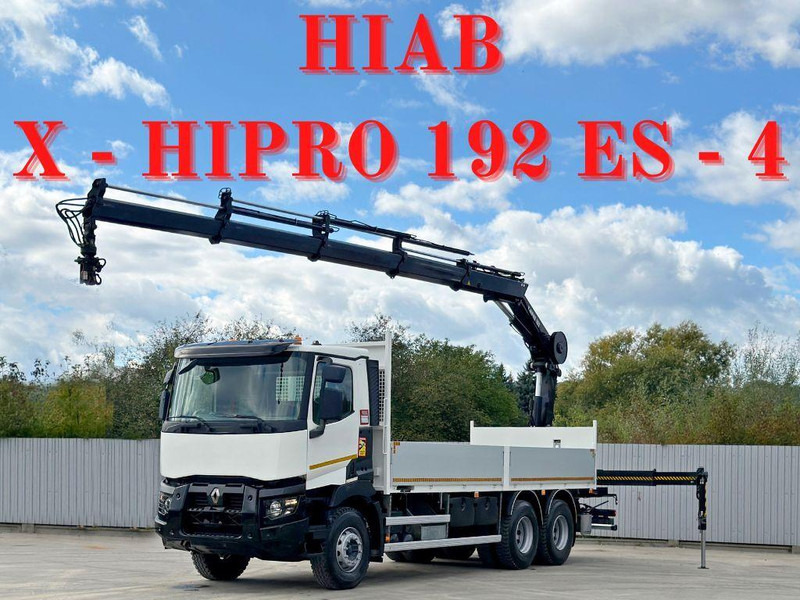 Renault C 430 *HIAB X - HIPRO 192 ES -4 + FUNK* 6x4 - Camion plateau, Camion grue: photos 1 Renault C 430 *HIAB X - HIPRO 192 ES -4 + FUNK* 6x4 - Camion plateau, Camion grue: photos 1