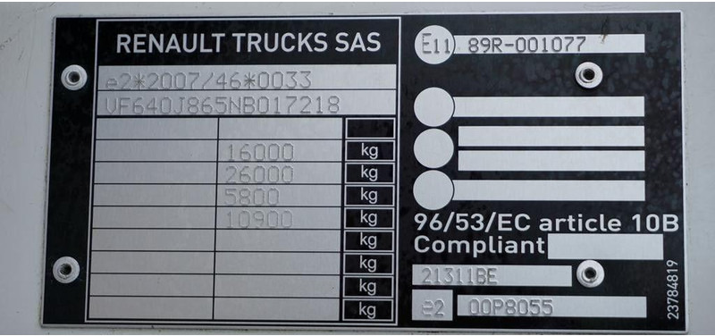 Camion à rideaux coulissants Renault D 16 / 280 / ACC / E 6 / BURTOFIRANKA + WINDA / ŁAD. 8 925 KG /: photos 10 Camion à rideaux coulissants Renault D 16 / 280 / ACC / E 6 / BURTOFIRANKA + WINDA / ŁAD. 8 925 KG /: photos 10
