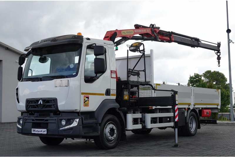 Renault D 210/  4X2 / SKRZYNIOWY 5 M + HDS PALFINGER PK 8.501 SLD A / UD - Camion plateau, Camion grue: photos 1 Renault D 210/  4X2 / SKRZYNIOWY 5 M + HDS PALFINGER PK 8.501 SLD A / UD - Camion plateau, Camion grue: photos 1