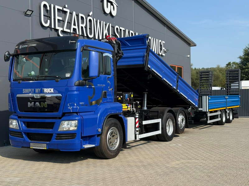 MAN TGS 26.360 wywrotka 3-stronna hds HMF 1420 K2+ Samro CD19TJ przy - Tracteur routier: photos 1 MAN TGS 26.360 wywrotka 3-stronna hds HMF 1420 K2+ Samro CD19TJ przy - Tracteur routier: photos 1