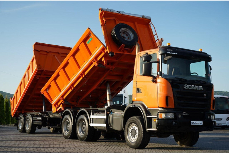 Scania G 440 / 6x6 / ZESTAW / WYWROTKA TRZY-STRONNA / 2X HYDROBURTA /PR - Tracteur routier: photos 1 Scania G 440 / 6x6 / ZESTAW / WYWROTKA TRZY-STRONNA / 2X HYDROBURTA /PR - Tracteur routier: photos 1