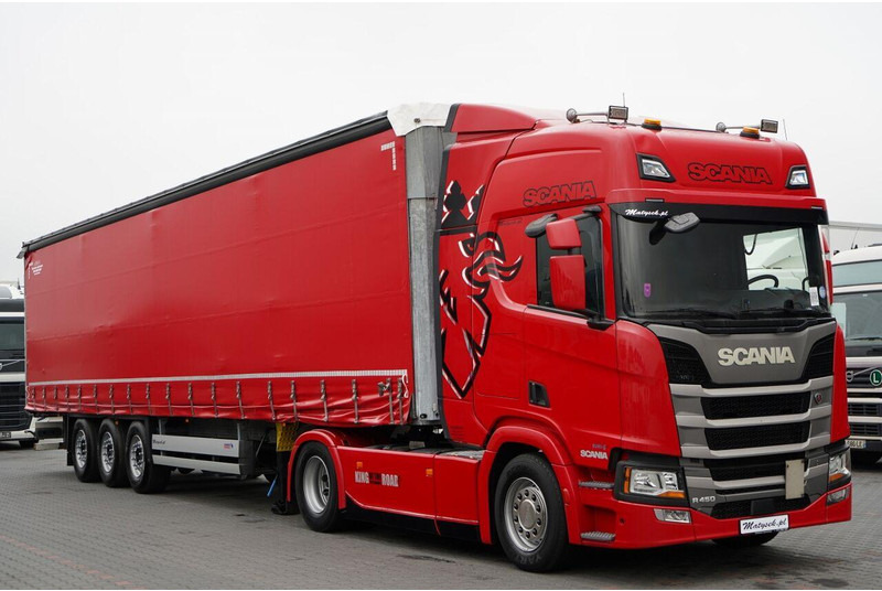 Tracteur routier Scania R 450 / ZESTAW / + SCHMITZ / FIRANKA STANDARD / PODNOSZONA OŚ /: photos 8