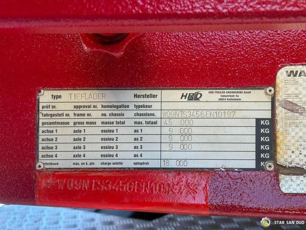 Crédit-bail  HRD Semitrailer Low Loader NRD NTS 3 Axle Tieflader HRD Semitrailer Low Loader NRD NTS 3 Axle Tieflader: photos 7