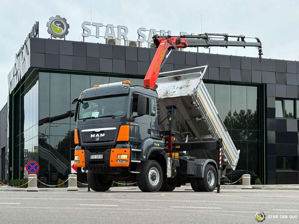 MAN TGS 18.480 PALFINGER PK 16502 HDS Crane,Kipper - Camion grue: photos 1 MAN TGS 18.480 PALFINGER PK 16502 HDS Crane,Kipper - Camion grue: photos 1