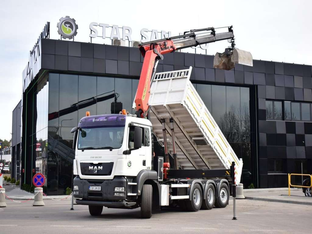 MAN TGS 35.400 8X4 PALFINGER PK 33002 CRANE KIPPER - Camion grue: photos 1 MAN TGS 35.400 8X4 PALFINGER PK 33002 CRANE KIPPER - Camion grue: photos 1