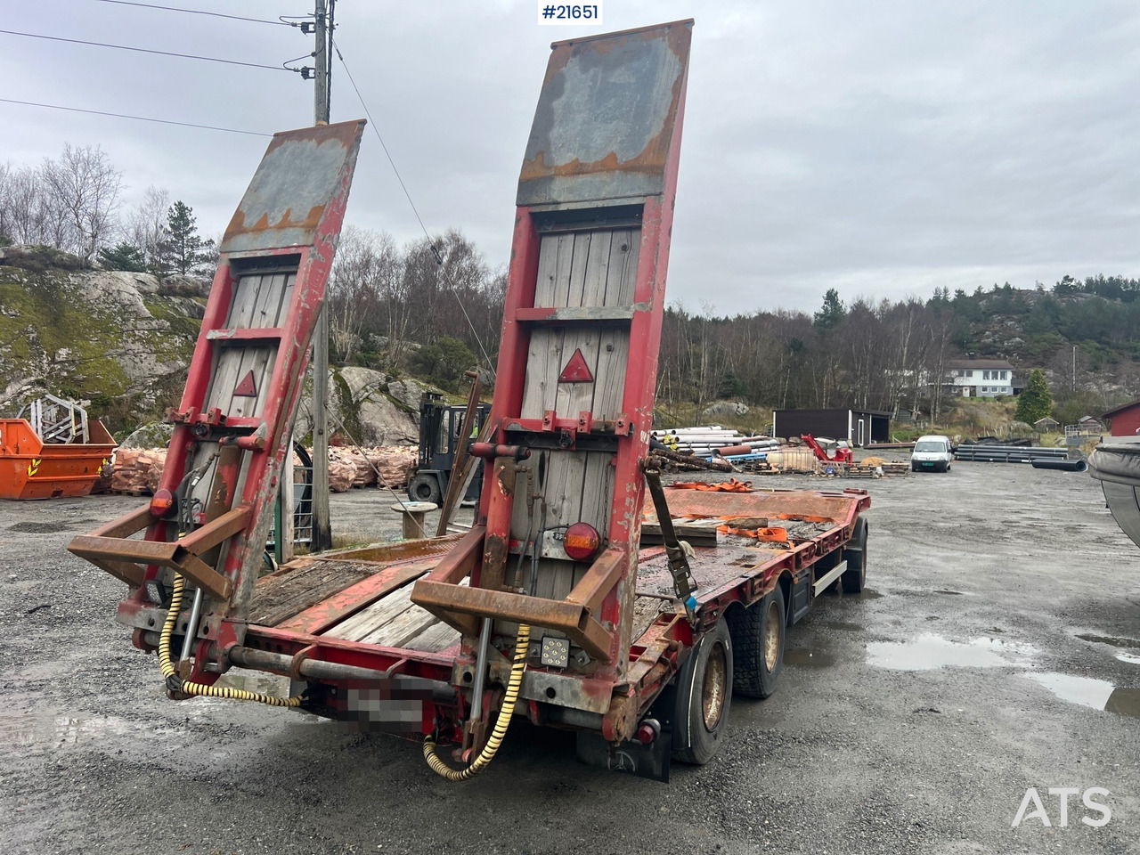 Damm 3 akslet maskinhenger m/ hydrauliske kjørebroer - Remorque porte-voitures: photos 4 Damm 3 akslet maskinhenger m/ hydrauliske kjørebroer - Remorque porte-voitures: photos 4