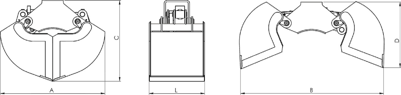 Clamshell bucket with sidewalls BV-L 400 - Benne preneuse pour Grue auxiliaire: photos 4 Clamshell bucket with sidewalls BV-L 400 - Benne preneuse pour Grue auxiliaire: photos 4