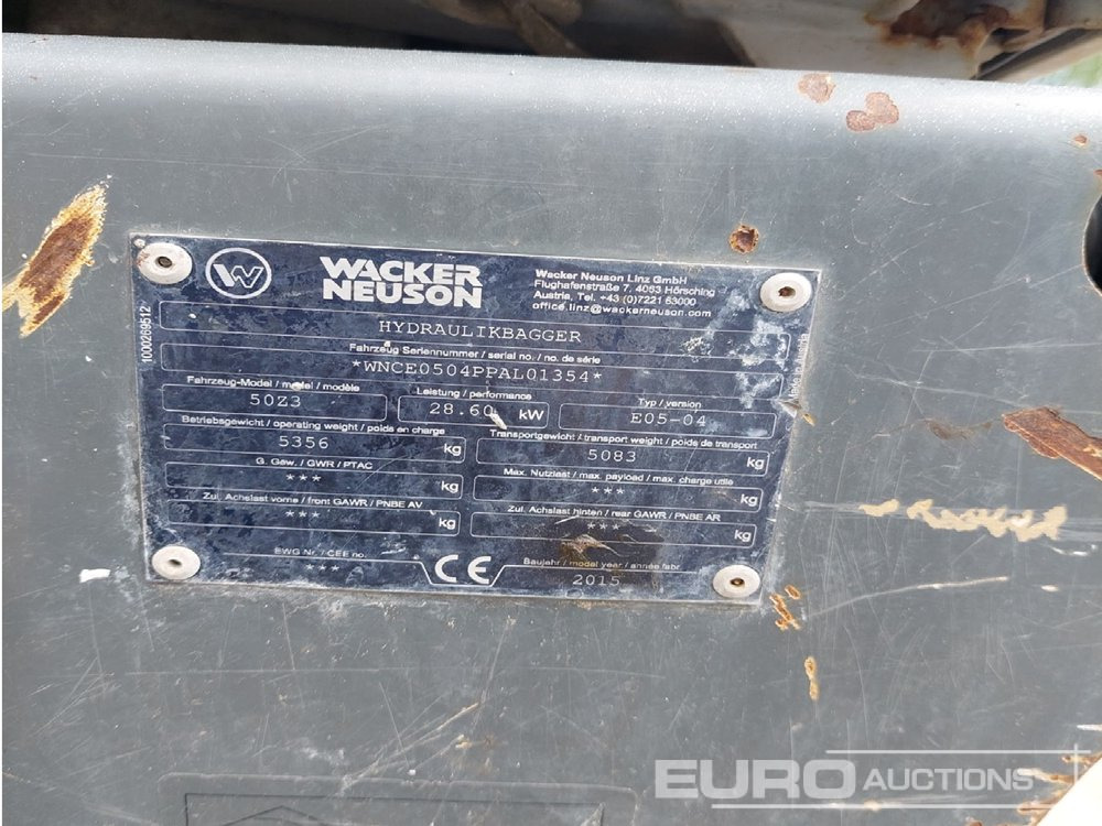 2015 Wacker Neuson 50Z3 - Mini pelle: photos 5 2015 Wacker Neuson 50Z3 - Mini pelle: photos 5