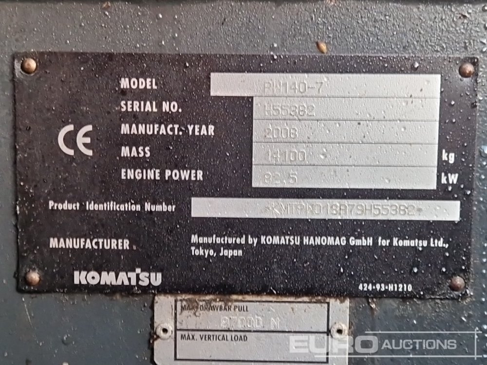 Pelle sur pneus Komatsu PW140-7: photos 44