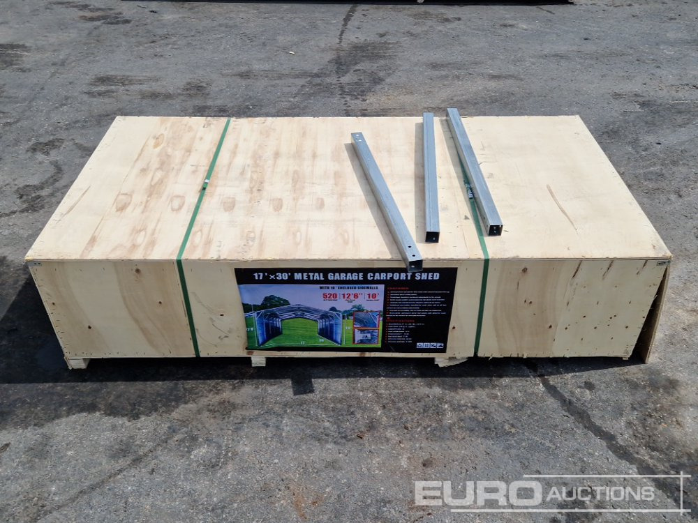 Unused 2025 17'x30' Metal Garage Carport Shed in 2.1x1x0.6m Transport Box - Conteneur comme habitat: photos 1 Unused 2025 17'x30' Metal Garage Carport Shed in 2.1x1x0.6m Transport Box - Conteneur comme habitat: photos 1