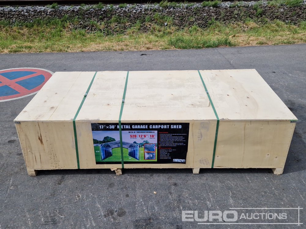 Unused 2025 17'x30' Metal Garage Carport Shed in 2.1x1x0.6m Transport Box - Conteneur comme habitat: photos 1 Unused 2025 17'x30' Metal Garage Carport Shed in 2.1x1x0.6m Transport Box - Conteneur comme habitat: photos 1