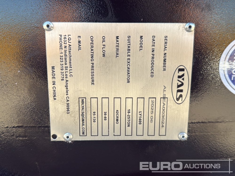 Unused 2025 Lyals LY1400 - Marteau hydraulique: photos 5 Unused 2025 Lyals LY1400 - Marteau hydraulique: photos 5