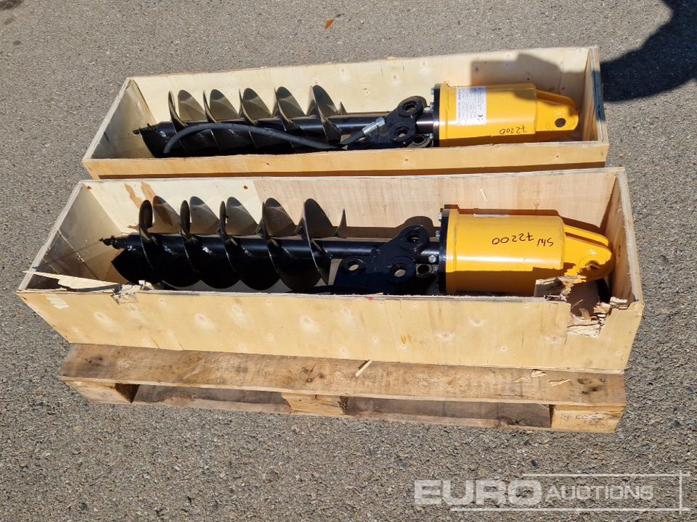 Unused KV200 Auger to suit Mini Excavator (2 of) / Ahoyador (2 of) - Tarière pour Mini pelle: photos 2 Unused KV200 Auger to suit Mini Excavator (2 of) / Ahoyador (2 of) - Tarière pour Mini pelle: photos 2