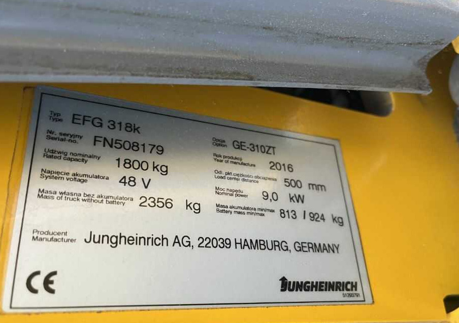 Jungheinrich EFG316k - Chariot élévateur électrique: photos 1 Jungheinrich EFG316k - Chariot élévateur électrique: photos 1