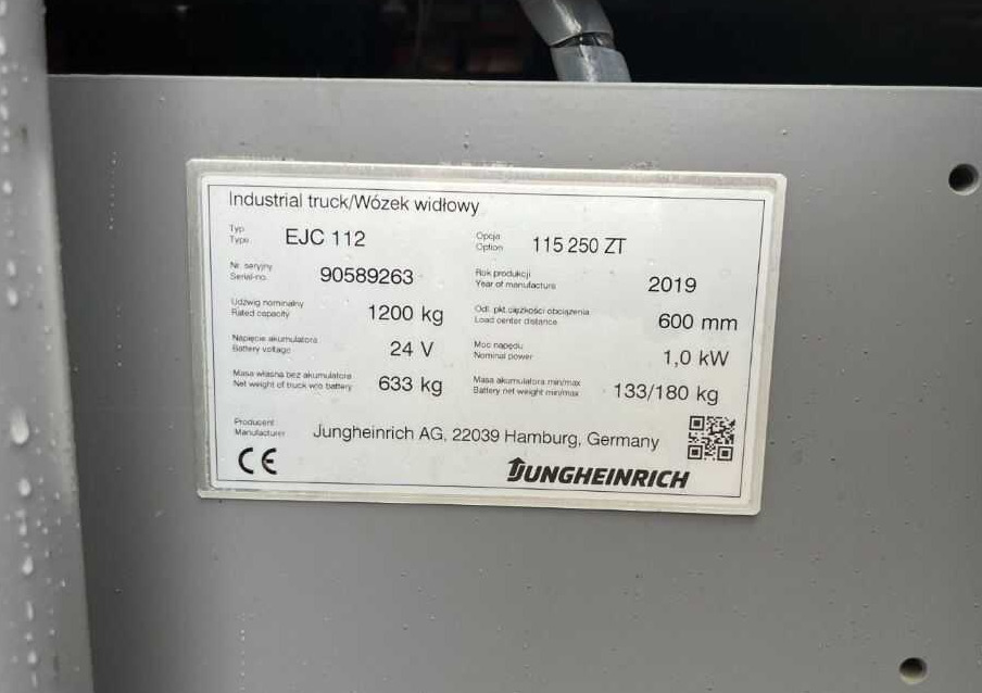 Jungheinrich EJC112 - Gerbeur: photos 4 Jungheinrich EJC112 - Gerbeur: photos 4