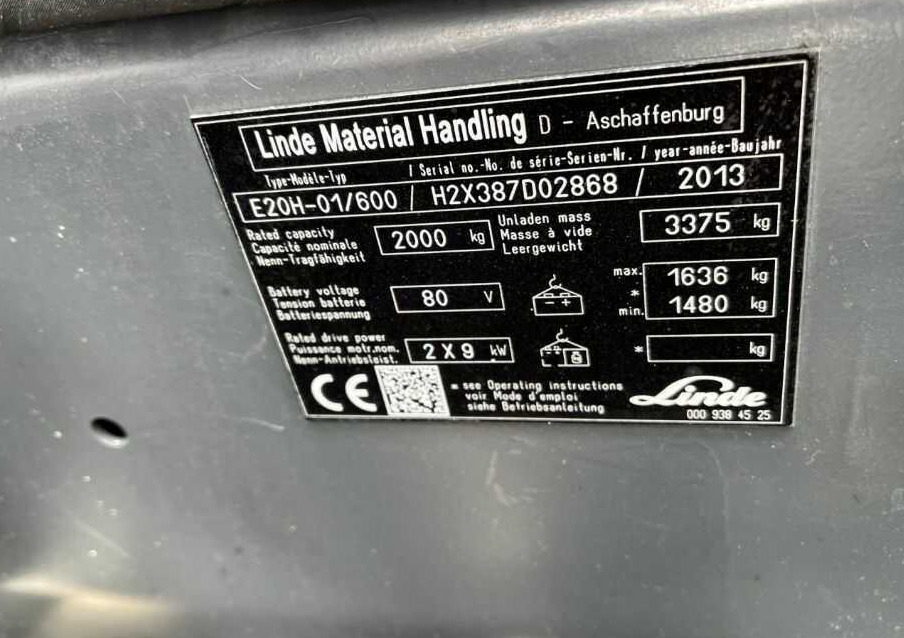 Linde E20H-01/600 - Chariot élévateur électrique: photos 4 Linde E20H-01/600 - Chariot élévateur électrique: photos 4