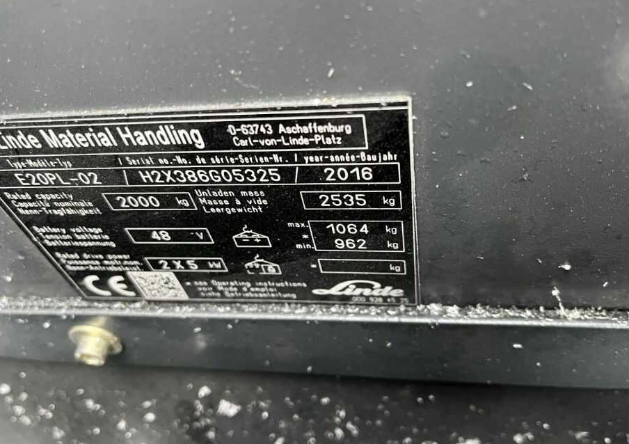 Linde E20PL-02 - Chariot élévateur électrique: photos 4 Linde E20PL-02 - Chariot élévateur électrique: photos 4