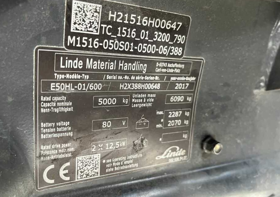 Linde E50HL-01/600 - Chariot élévateur électrique: photos 4 Linde E50HL-01/600 - Chariot élévateur électrique: photos 4