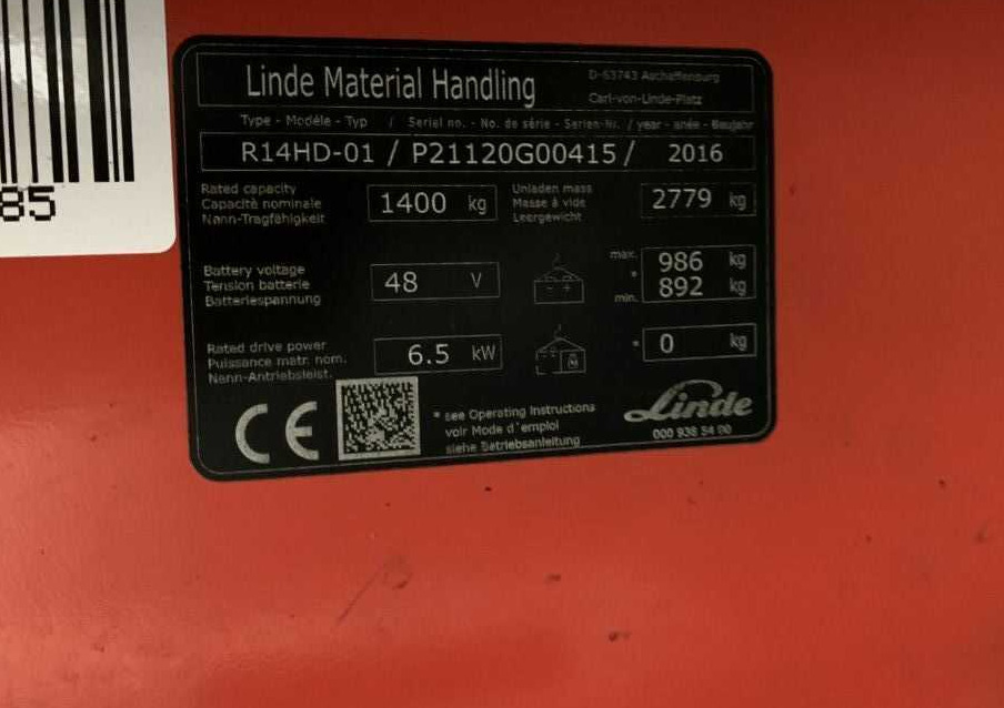 Linde R14HD-01 - Chariot à mât rétractable: photos 3 Linde R14HD-01 - Chariot à mât rétractable: photos 3