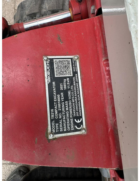 Mini pelle Takeuchi TB216 - Gebruikt: photos 15