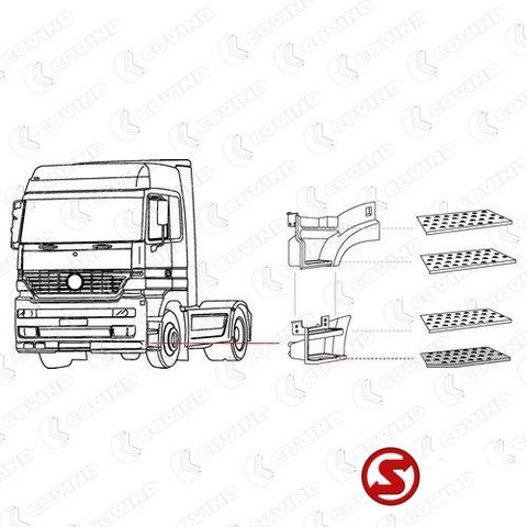 Mercedes-Benz Trede actros mp 1 - 2 -3 mega space links - Marchepied pour Camion: photos 2 Mercedes-Benz Trede actros mp 1 - 2 -3 mega space links - Marchepied pour Camion: photos 2