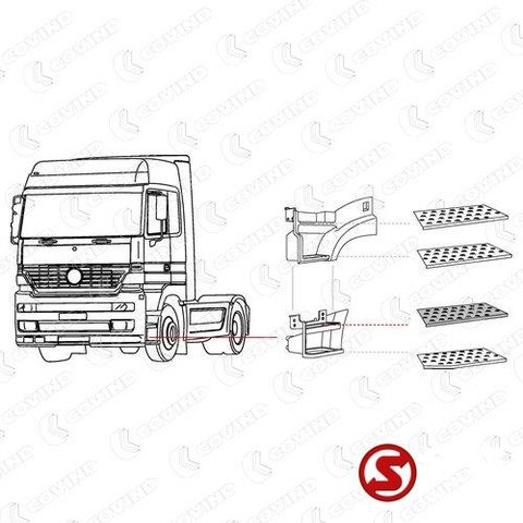 Mercedes-Benz Trede actros mp1 - 2 - 3 l +r mega space - Marchepied pour Camion: photos 2 Mercedes-Benz Trede actros mp1 - 2 - 3 l +r mega space - Marchepied pour Camion: photos 2