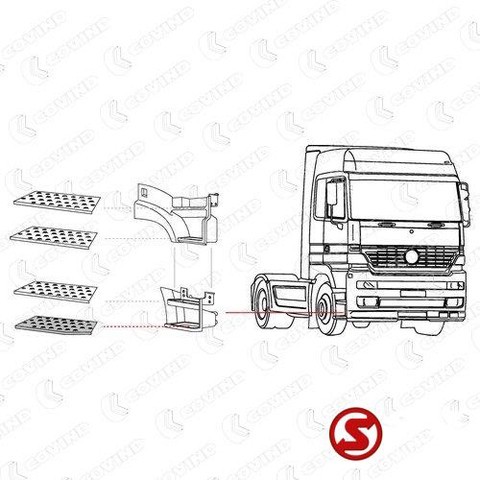 Mercedes-Benz Trede actros mp1 - 2 - 3 mega space rechts - Marchepied pour Camion: photos 2 Mercedes-Benz Trede actros mp1 - 2 - 3 mega space rechts - Marchepied pour Camion: photos 2