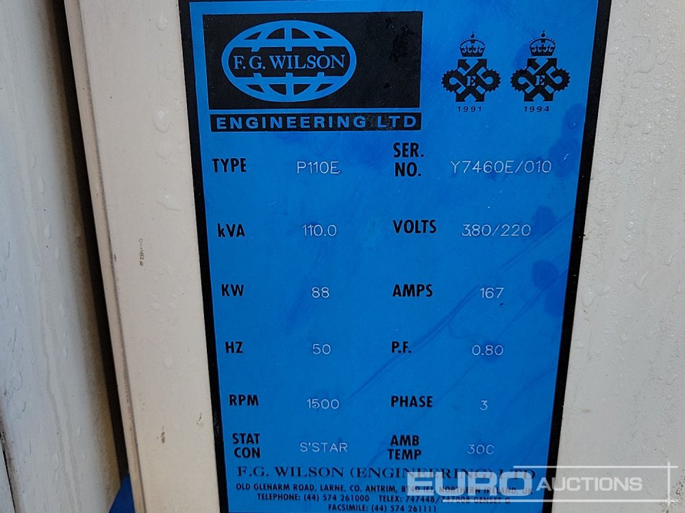 Groupe électrogène 110kVA Generator, Perkins Engine: photos 20