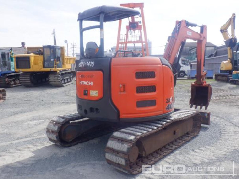 2013 Hitachi ZX40U-5A Rubber Block Pads, Blade, Offset, Bucket - Mini pelle: photos 2 2013 Hitachi ZX40U-5A Rubber Block Pads, Blade, Offset, Bucket - Mini pelle: photos 2